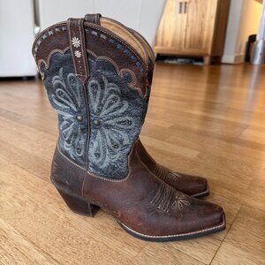 ARIAT Daisy Snip Toe Western Cowgirl Brown Leather Boots Womens Sz 10B 10004577